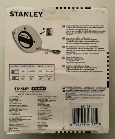 100 ft. Stanley Tape Measure 34-106  (ST 34-106)