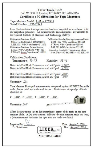 8 ft. Lufkin Tape Measure W928