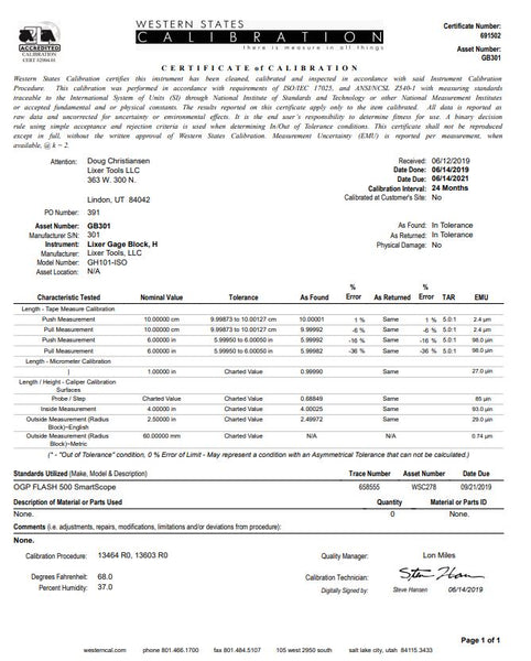 Pre-Pay Accredited ISO Recertification - Price Varies by Tool - Choose from drop down menu