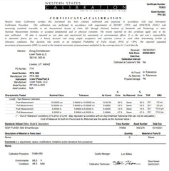 Pass / Fail Lixer A (PF 102-A-ISO) +/-.002" Lasered Calibration Lines Independent ISO Certification