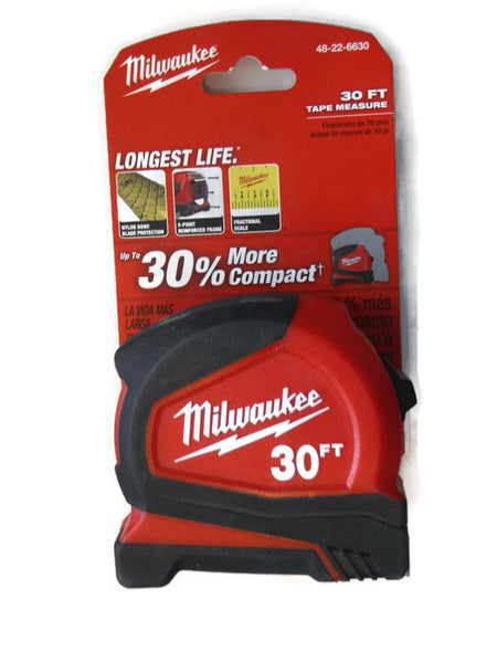 30 ft. Milwaukee Tape Measure with Fractional Scale 48-22-6630 (MIL-6630)