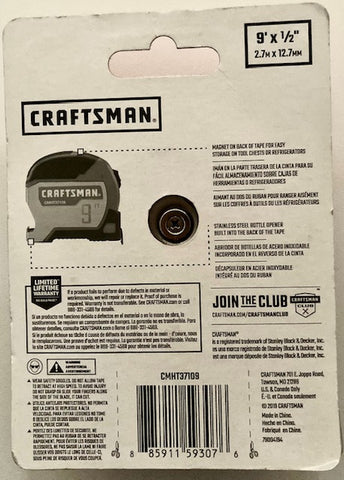 9 ft. Craftsman Tape Measure CMHT37109