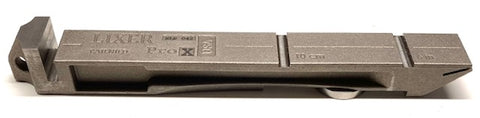 Side view of the Lixer Pro X calibration tool.   This tool is used to verify the accuracy of steel rules and to verify and calibrate tape measures, calipers, micrometers.