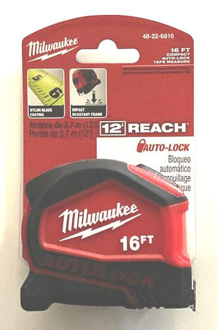 16 ft. Milwaukee Tape Measure 48-22-6816 fractional scale and auto lock (MIL-6816)