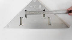 Checking the end a steel rule for squareness using a Lixer Bench Square Multi-Instrument Calibration Tool NIST Traceable or ISO certifcation is available on Lixer Tools.