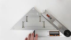 Verifying the accuracy of a digital angle finder using a Lixer Bench Square Multi-Instrument Calibration Tool NIST Traceable or ISO certifcation is available on Lixer Tools.