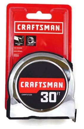 Craftsman Tape Measure, Chrome Classic, 30-Foot (CMHT37330S)
