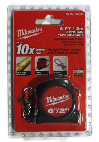 Milwaukee 48-22-5506 6Ft / 2M Keychain Tape Measure (Bulk)